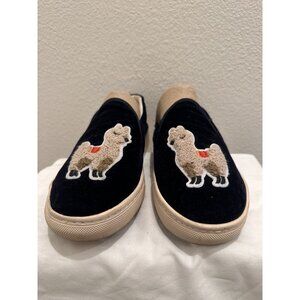 Soludos Blue Velvet Llama Slip-On Shoes